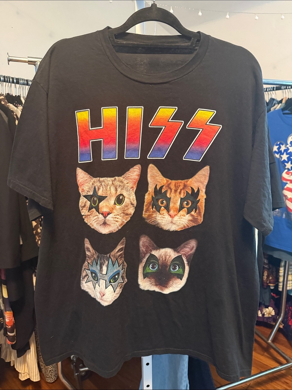 Cats Graphic Tee in Black
